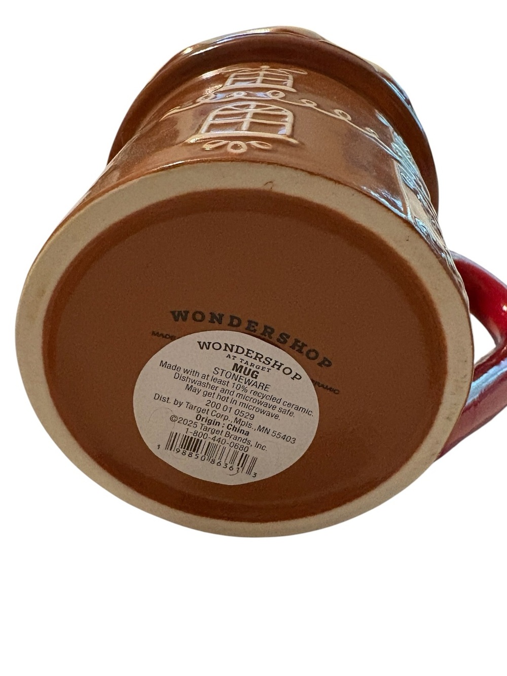 Wondershop Brown Gingerbread House Mug with Red Handle - Picture 3 of 3